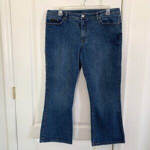 Vintage Lee Classic Bootcut Jeans 99% Cotton Medium Wash Blue Petite Size 18P